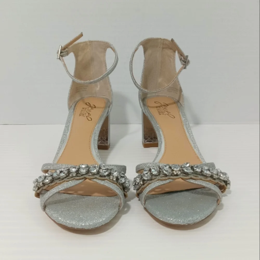JEWEL BADGLEY MISCHKA Giona Silver Sandal Women's Size 8.5